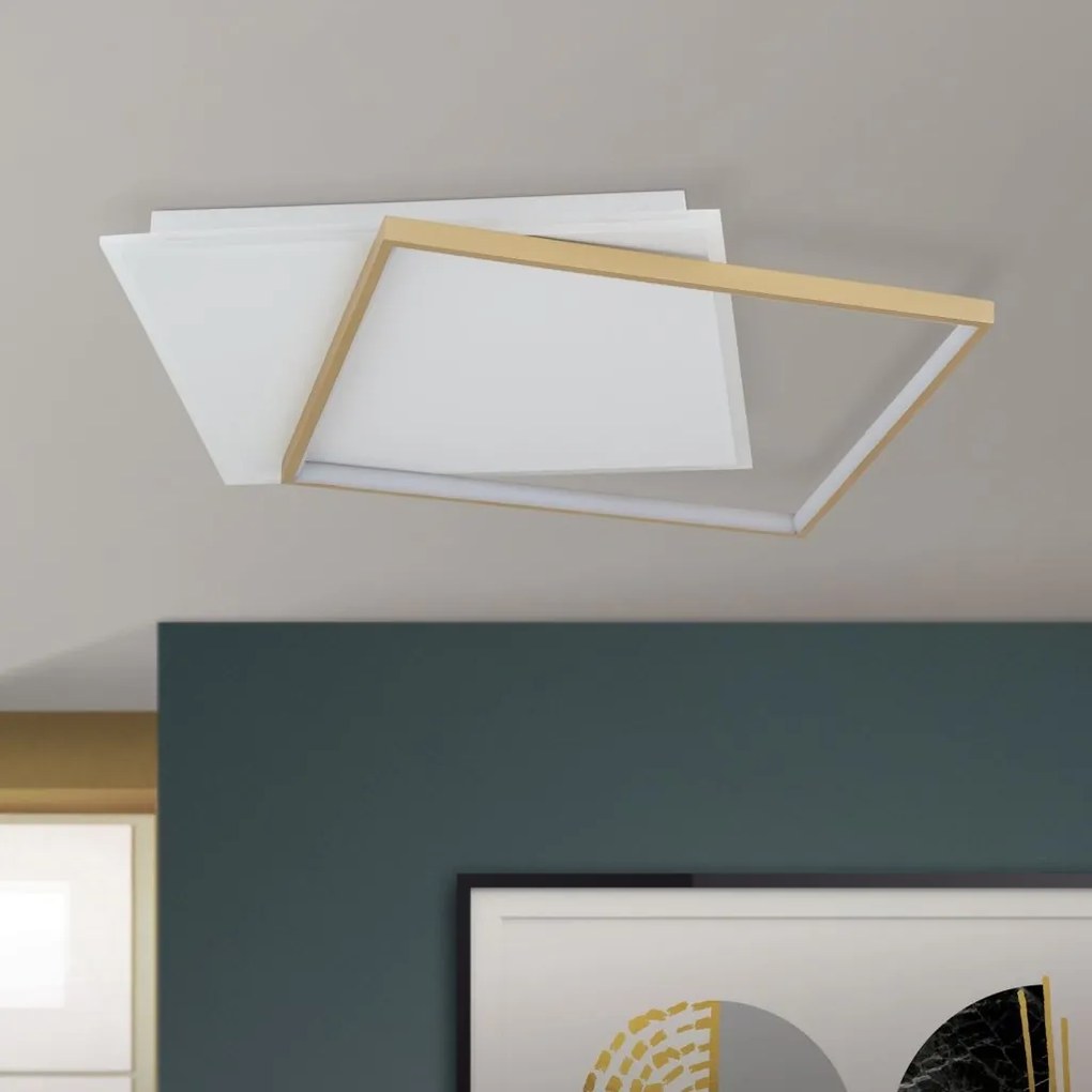 Plafoniera LED design slim EMANUEL auriu/alb
