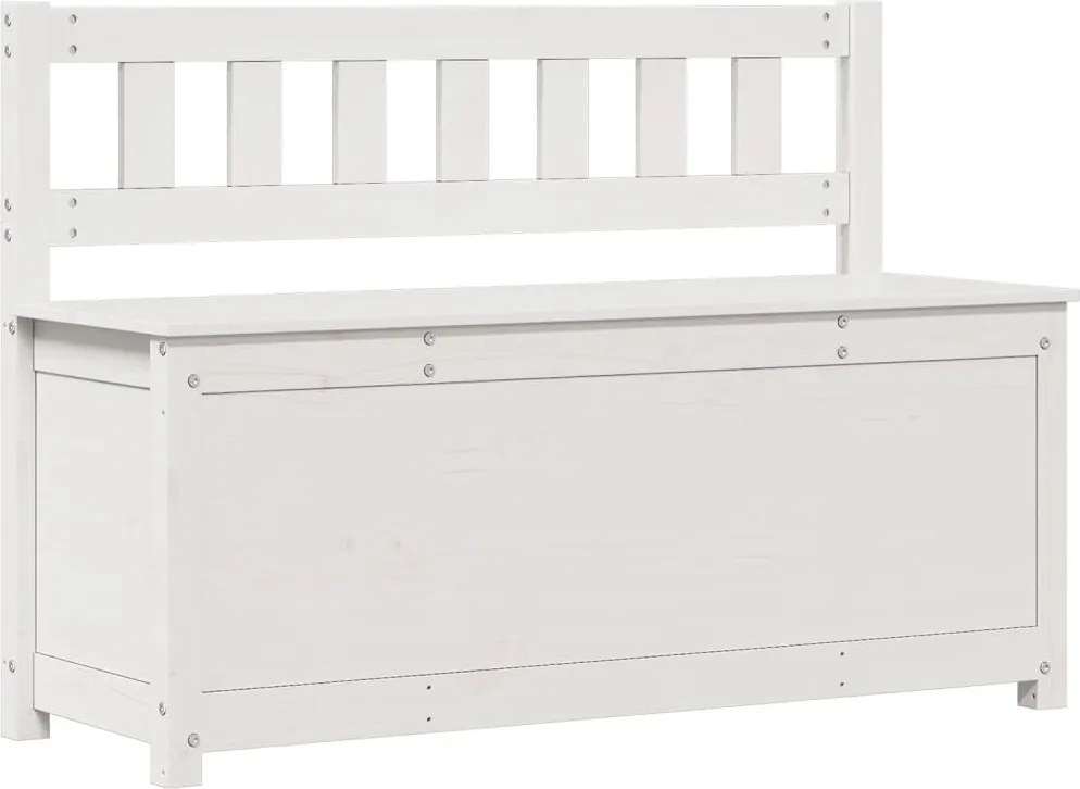 vidaXL Bancă, alb, 110x41x76,5 cm, lemn masiv de pin