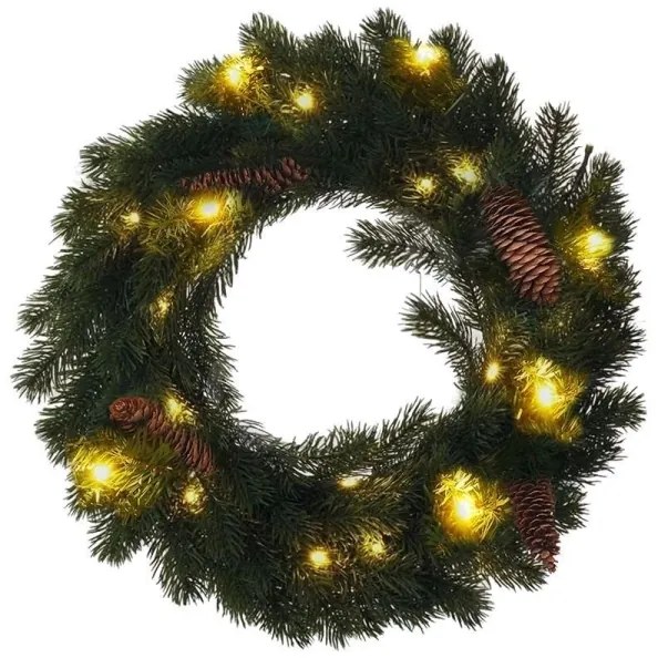 Coroană LED de Crăciun de exterior 15xLED/3xAA IP44 Solight 1V239