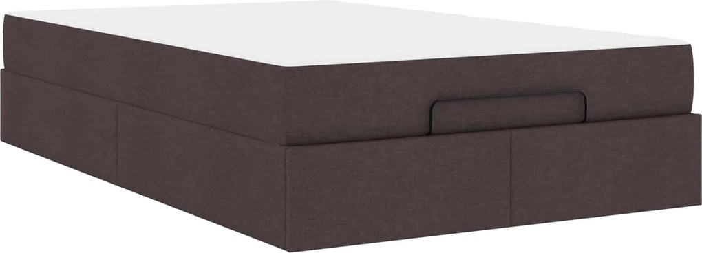 vidaXL Cadru de pat cu saltea cu saltea 2 pcs Cafeniu țesătură