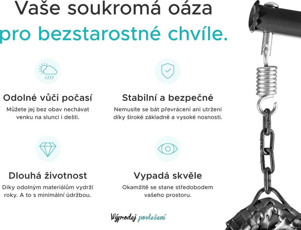 OFERTA Scaun suspendat KOKON cu suport, bej II. calitate