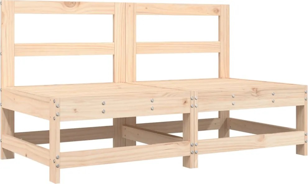 vidaXL Canapele de mijloc pentru grădină, 2 buc., lemn masiv pin