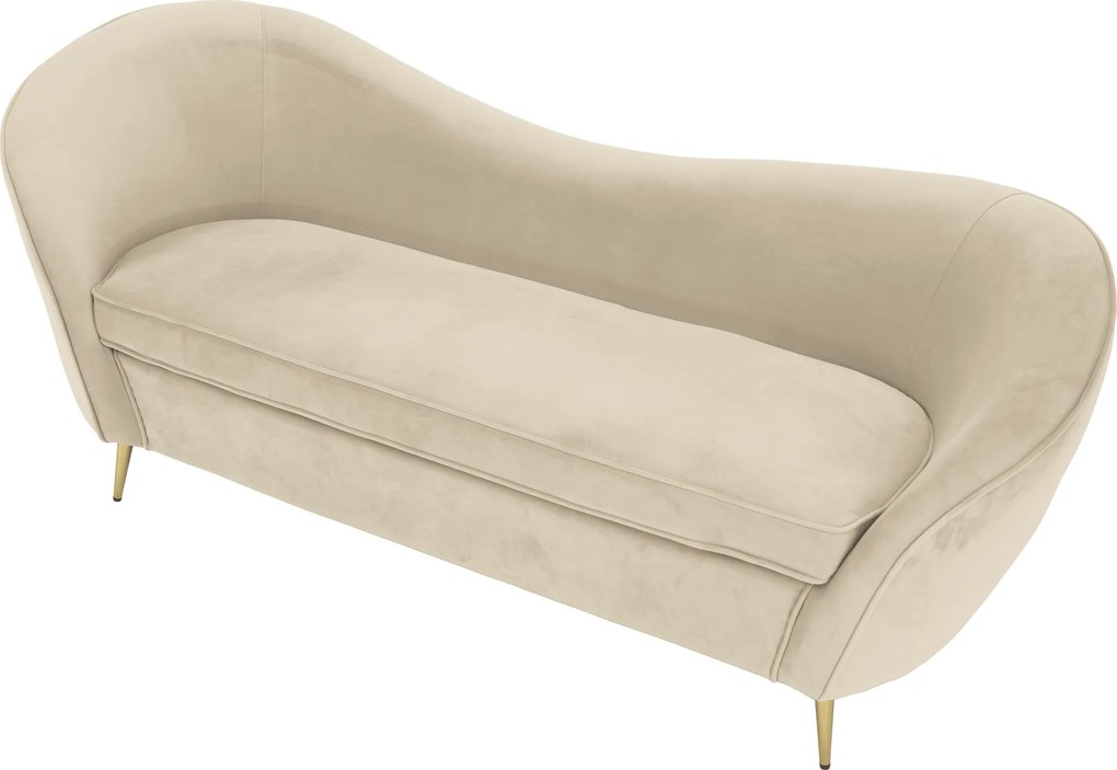 Canapea cu 3 locuri de design, ţesătură Velvet bejgold crom auriu, EZIO TYP 3