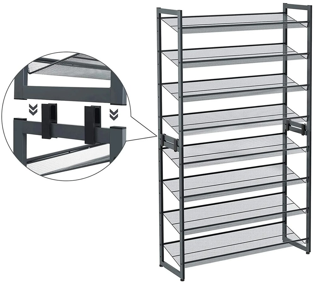 Suport pentru pantofi din metal gri, LEMIRO