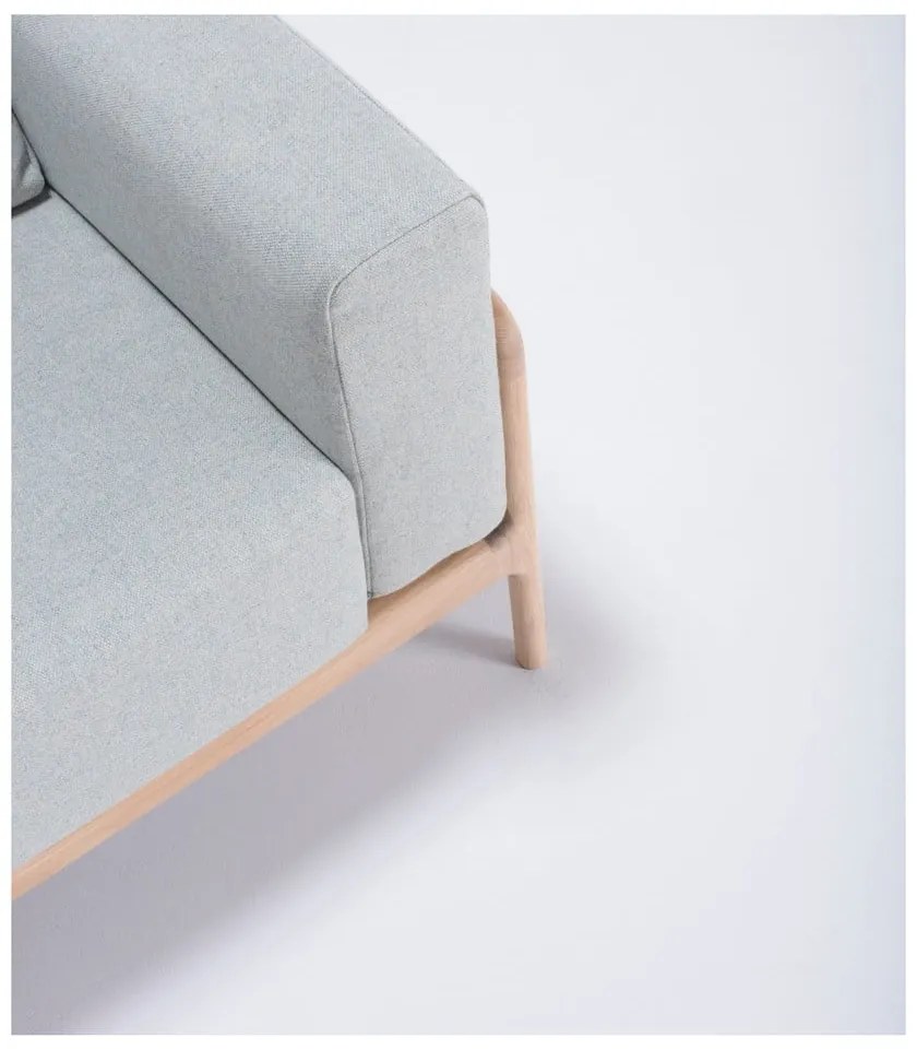 Fotoliu din lemn de stejar Gazzda Fawn, albastru - gri