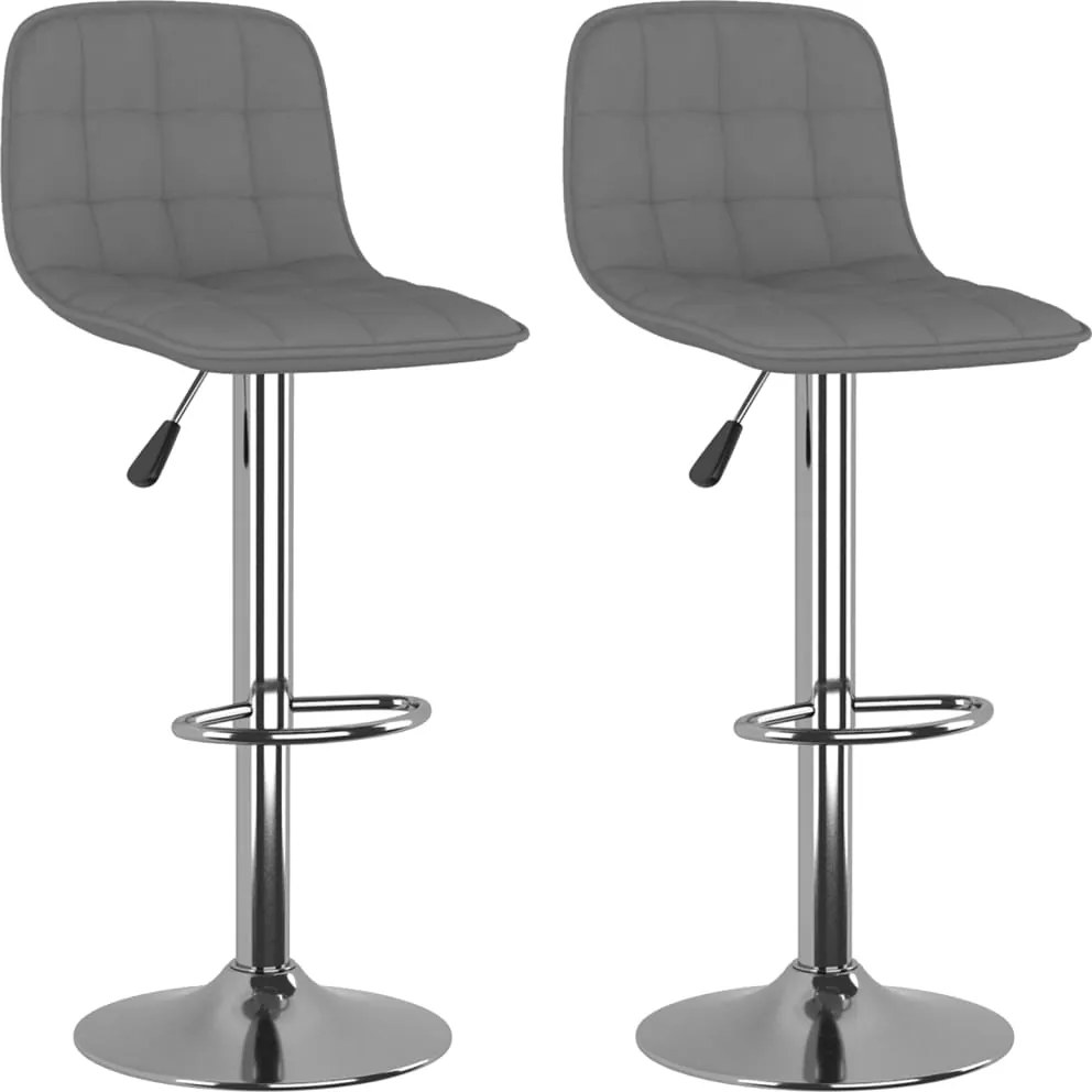 vidaXL Scaune de bar, 2 buc., gri deschis, material textil