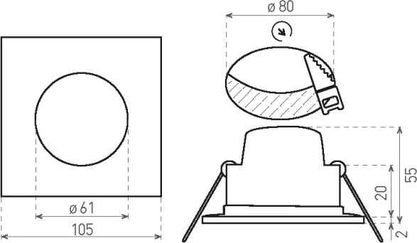 Corp de iluminat LED încastrat pentru baie LED/8W/230V 3000K IP65 negru