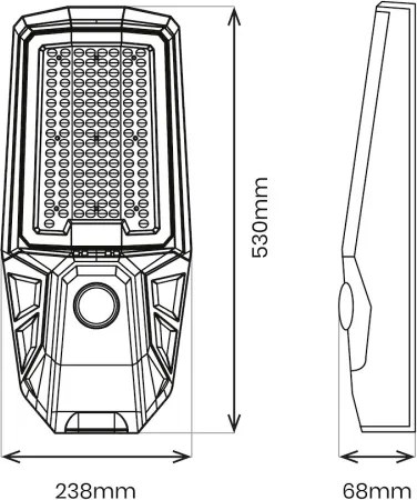 Lampă stradală LED reglabilă cu senzor și panou solar KOBRA, 400 W / 24.000 mAh, IP65, antracit + telecomandă