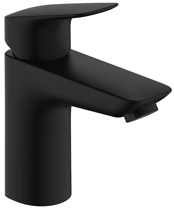 Baterie lavoar, Hansgrohe, Logis 100, cu ventil, negru mat