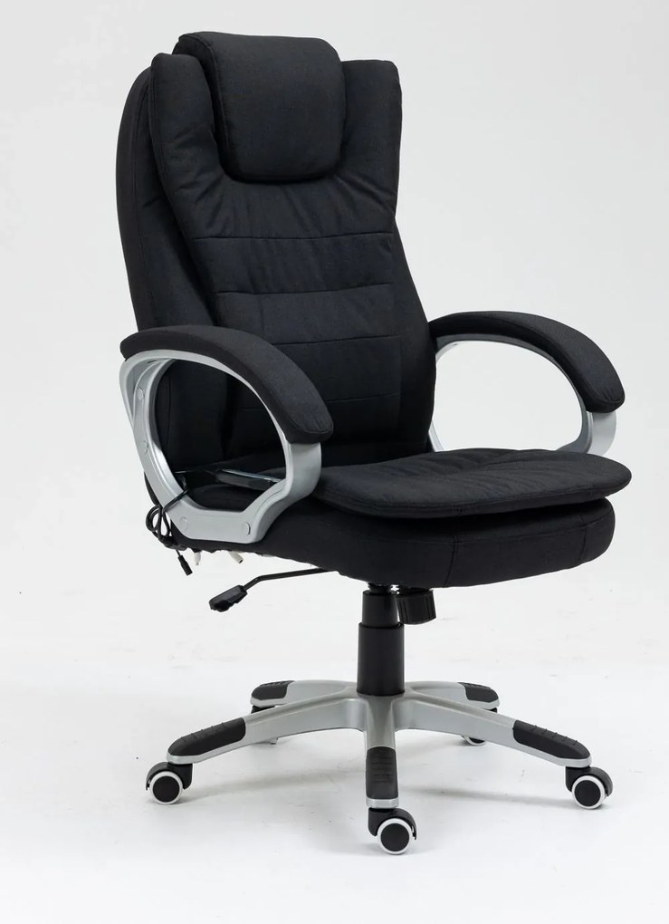 RESIGILAT- Scaun Directorial cu Masaj, Telecomanda, SIB 7304M, Material textil, Negru