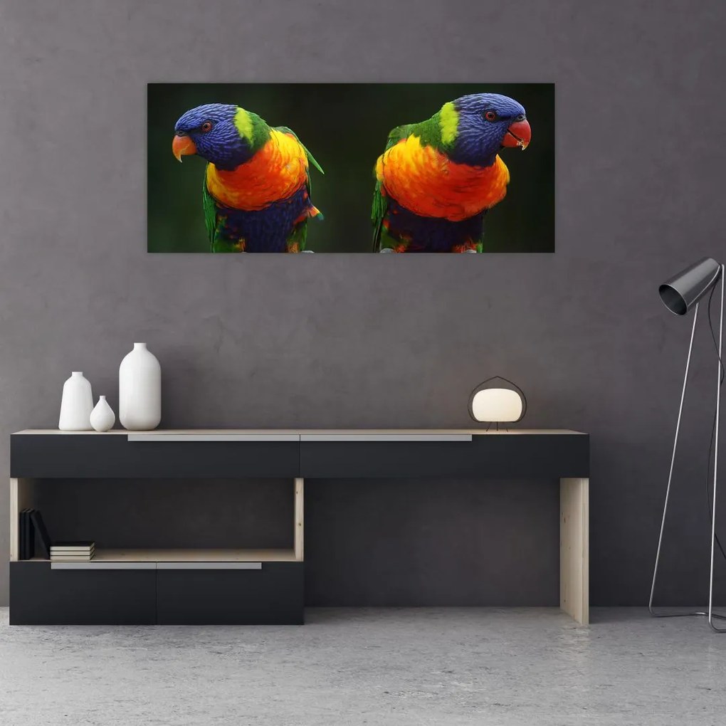 Tablou cu papagali (120x50 cm)