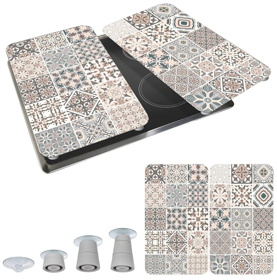 Set 2 protecții din sticlă pentru aragaz Wenko Universal Tile