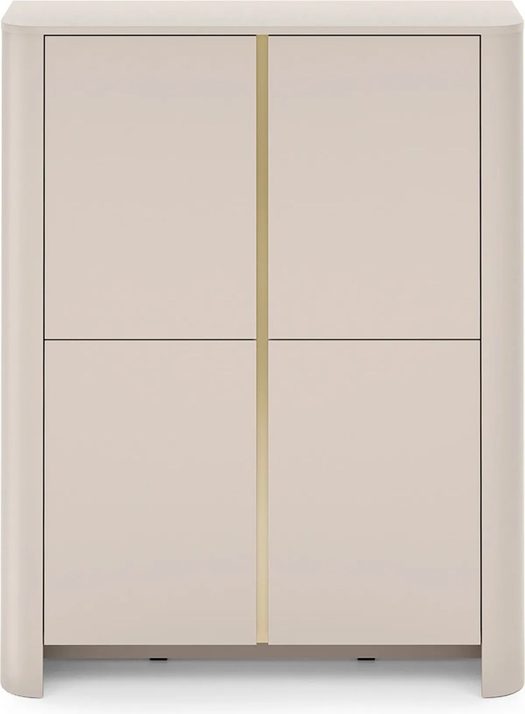 Comodă înaltă Sorrenti 103 cm - cashmere / auriu
