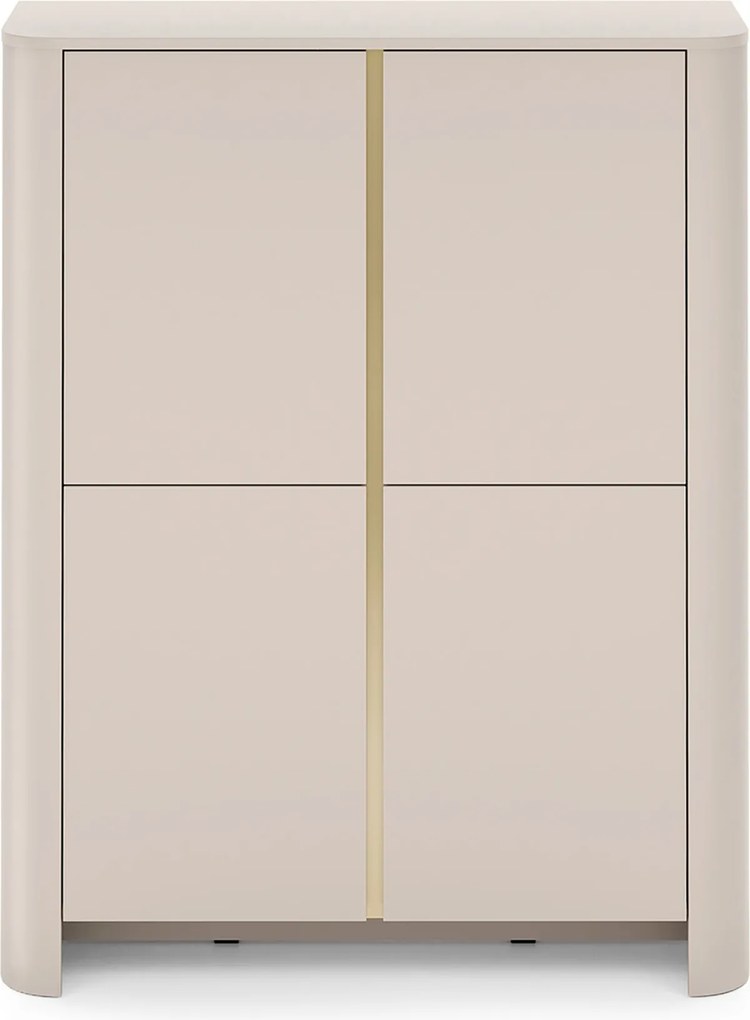 Comodă înaltă Sorrenti 103 cm - cașmir / auriu
