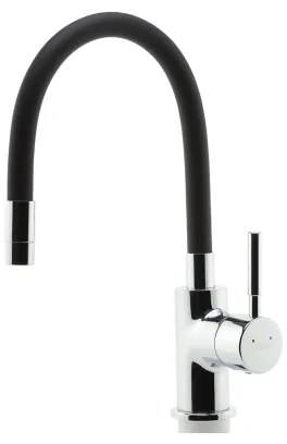 Baterie de chiuvetă cu pipă flexibilă FERRO crom lucios/negru mat