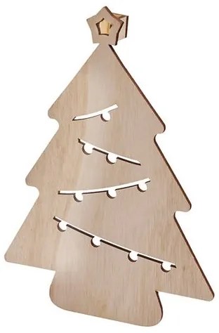 Decorațiune LED de Crăciun LED/2xAA lemn pom Solight 1V260