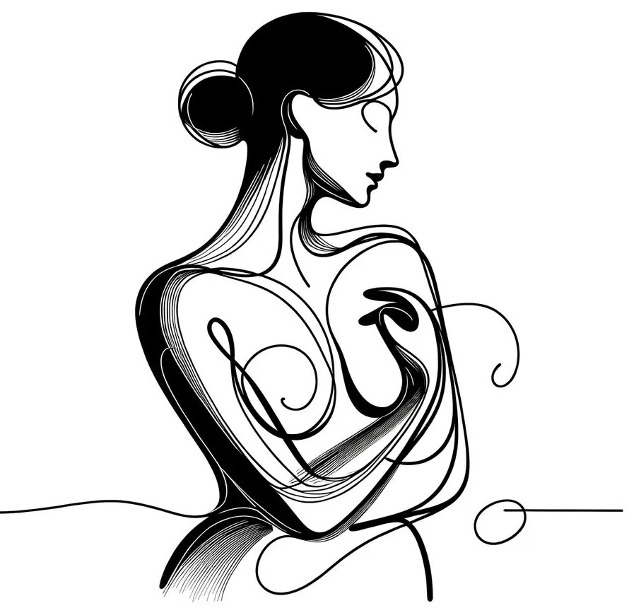 Tablou linii ale eleganței feminine