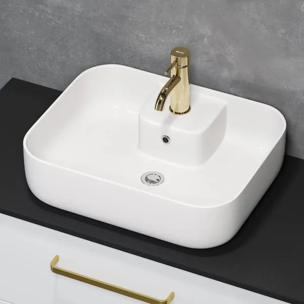 BATH DELUXE 06-050-12-11-00-Lavoar pentru blat KRISTIANSAND 51x40cm ceramică/alb