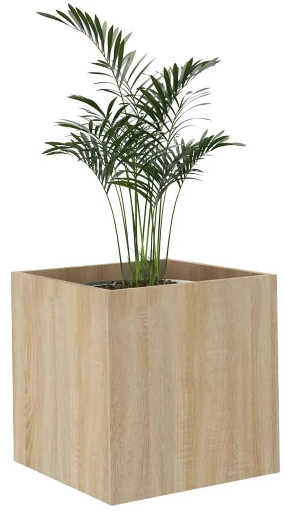 Jardiniera cutie, stejar sonoma, 40x40x40 cm, lemn compozit 1, Stejar sonoma