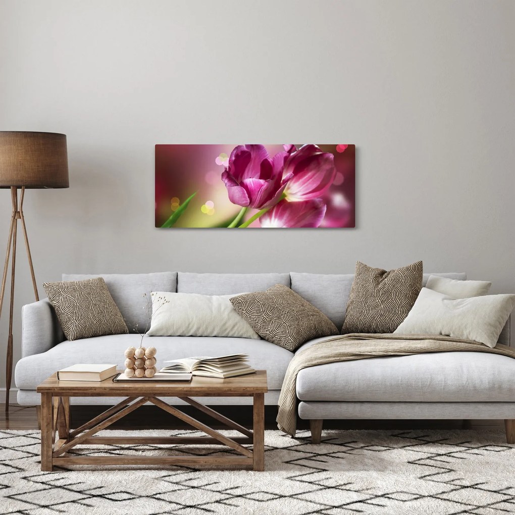 Tablou cu lalele roz (120x50 cm)