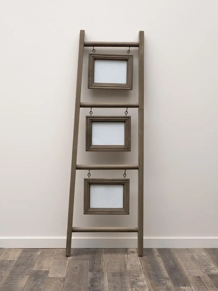 Scară decorativă din lemn cu 3 rame foto, H118 cm