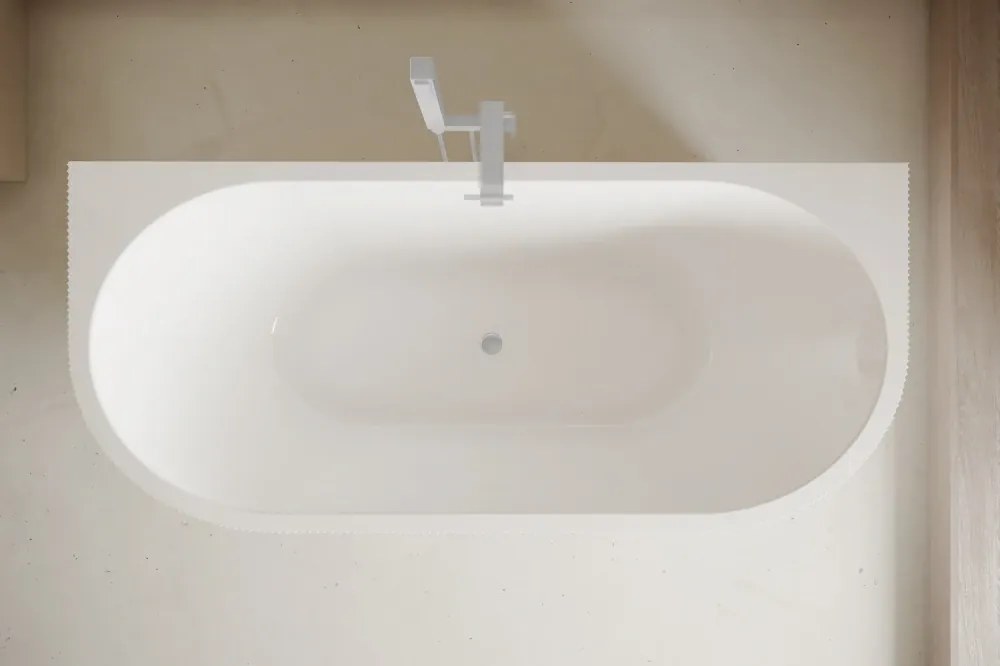 Cada acril freestanding Rania, iluminare LED, Alb lucios,160 cm, 5022 LED