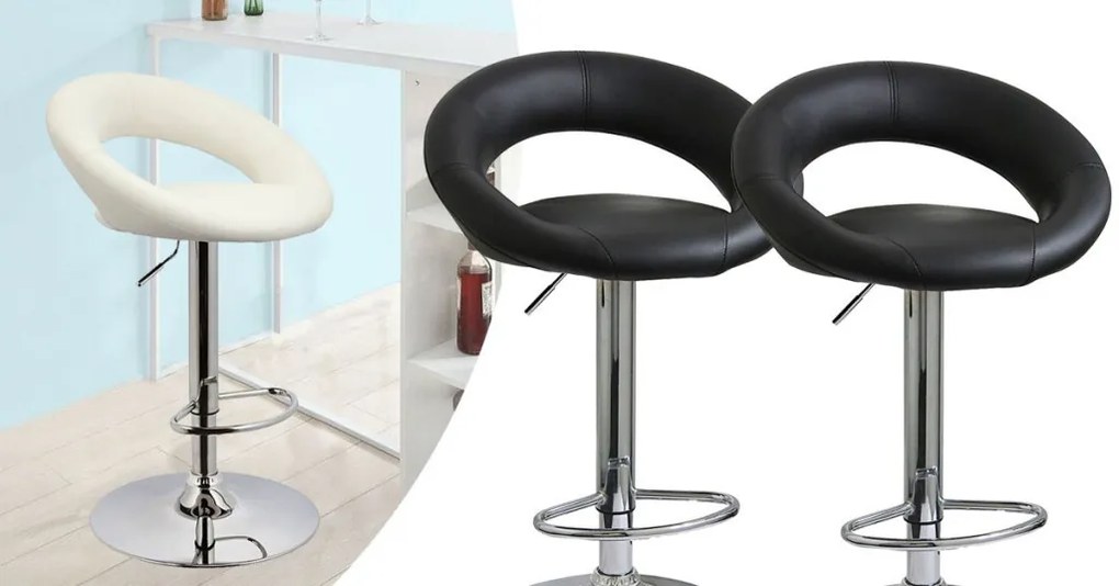 2 buc scaune de bar-alb