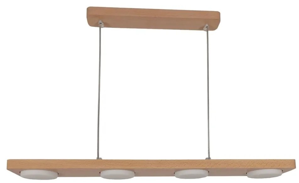 Lustra LED rustica fabricata manual din lemn OKIO 4L