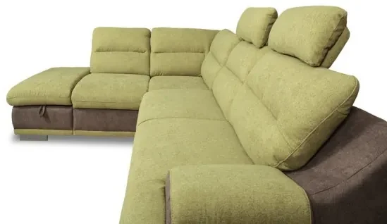 Coltar Extensibil Cu Lada Seaside, Stanga, Verde Si Gri, 264 X 88 X 217 Cm