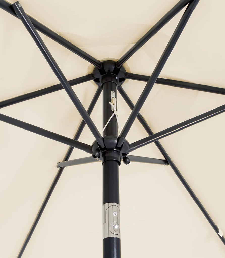 Umbrela soare cu manivela rotunda Functie de inclinare UV 40+ Bej 200 cm