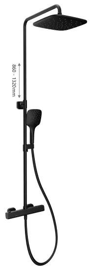 Ravak X070160 - Set de duș cu baterie termostatică FREE, negru