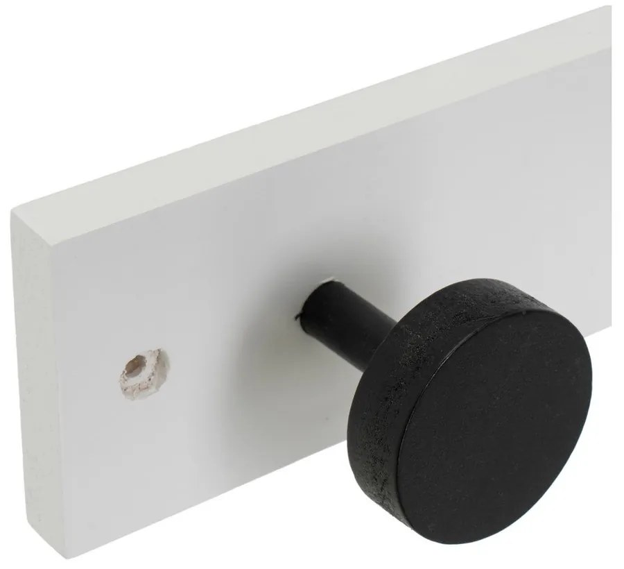 Cuier de perete alb-negru din lemn de pin 40 cm Anillos – Casa Selección