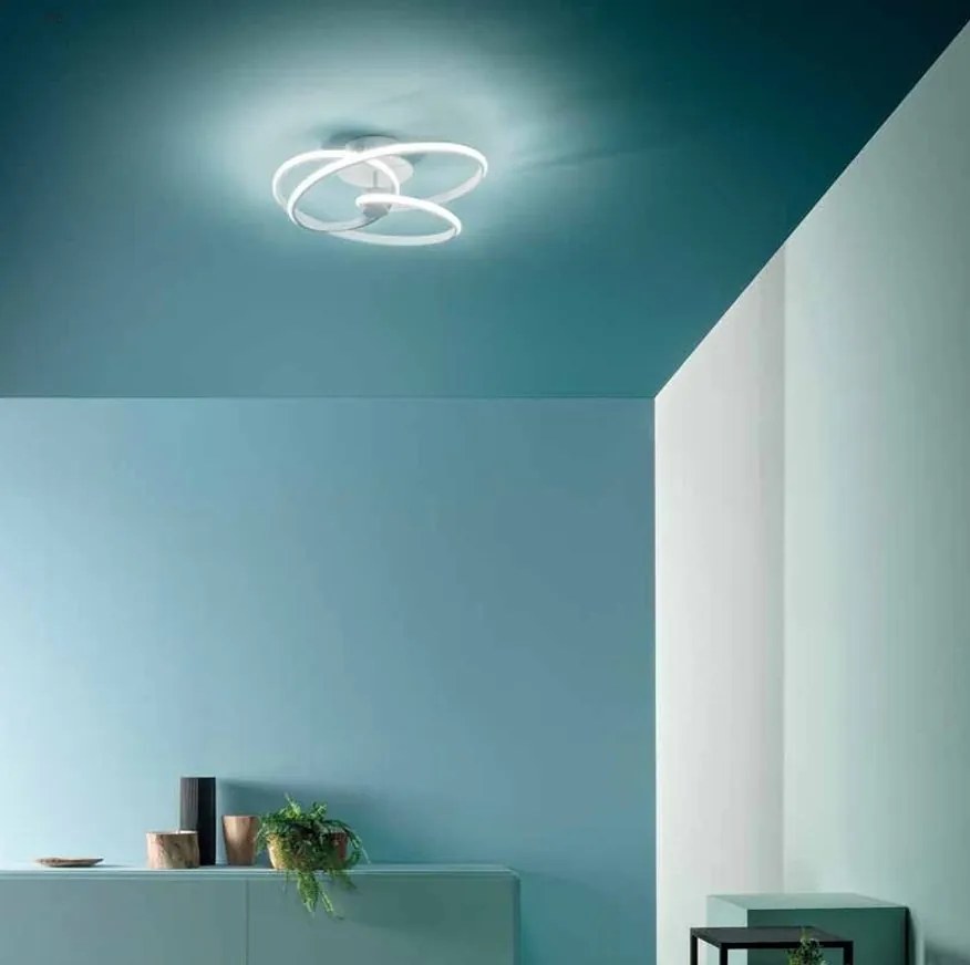Plafoniera LED design modern Diva 52cm, auriu, alb sau titan