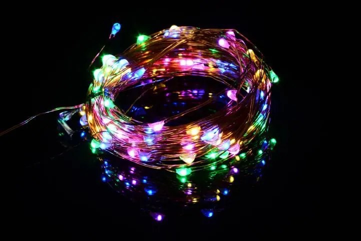 Iluminat cu LED - sârmă de cupru, 100 de LED-uri, colorate