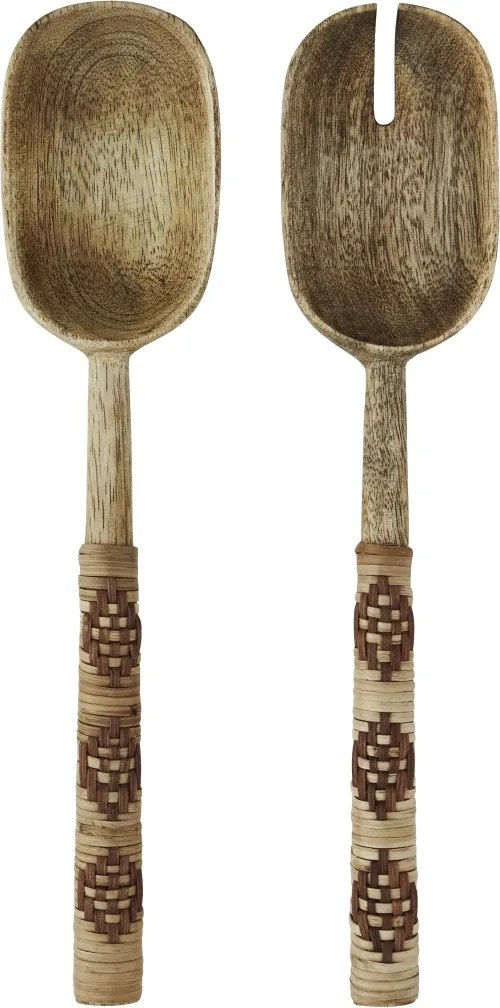 Set 2 linguri pentru salată din lemn de mango și bambus, L26 cm, „Bamboo Salad Set"