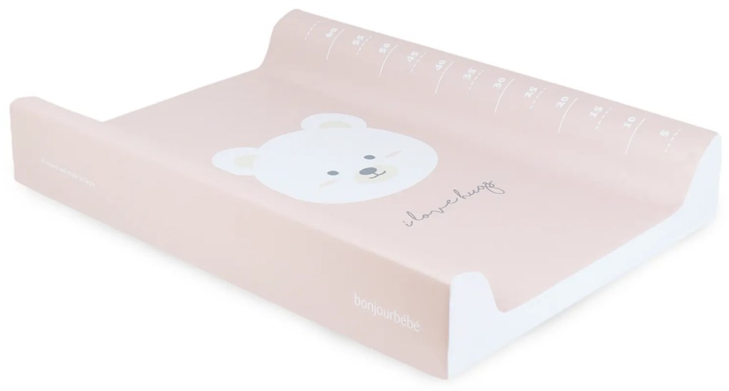 Saltea de infasat cu spate intarit si margini de protectie 50x70 cm, Montana Pink