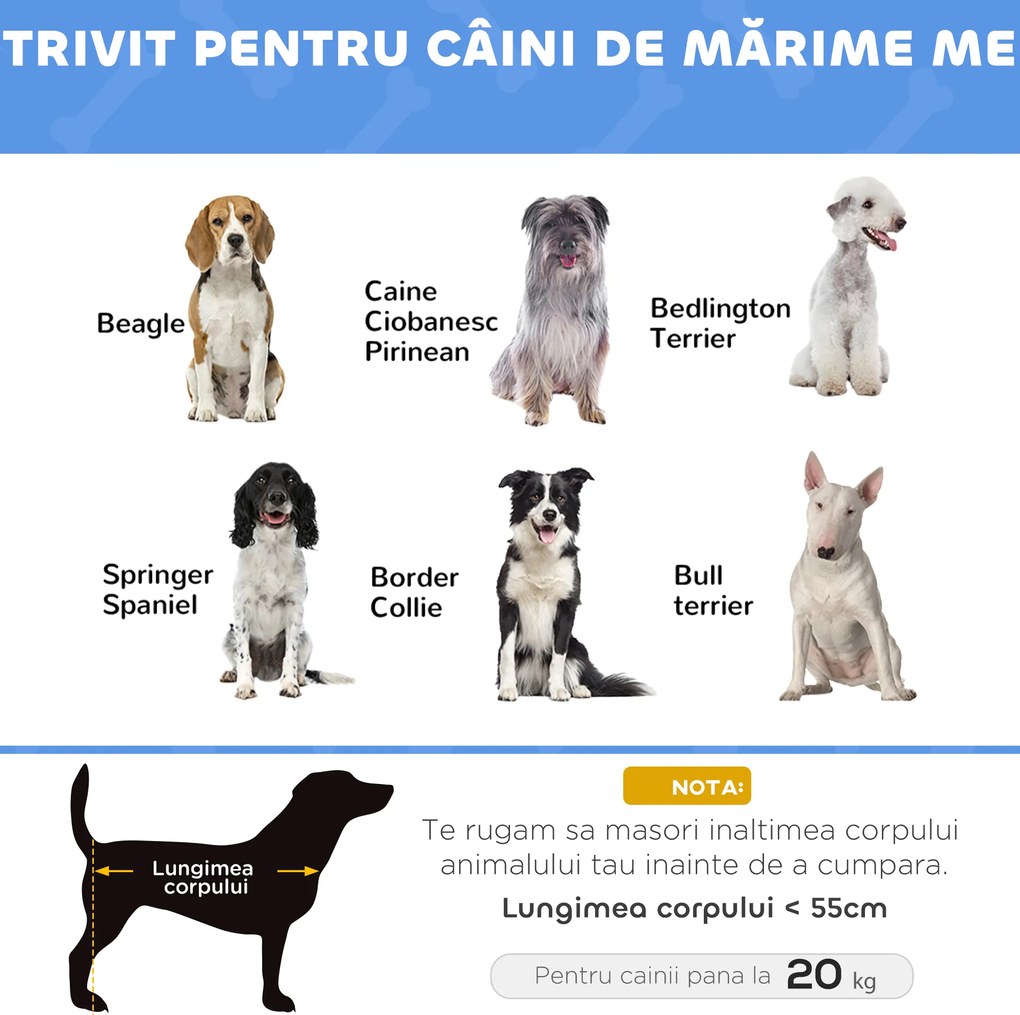 PawHut Pat Ridicat pentru Câini, Pat de Camping pentru Câini și Pisici cu Tetieră, Material Texteline Respirabil, pentru Interior și Exterior, 106 x 81 x 33 cm, Negru | Aosom Romania