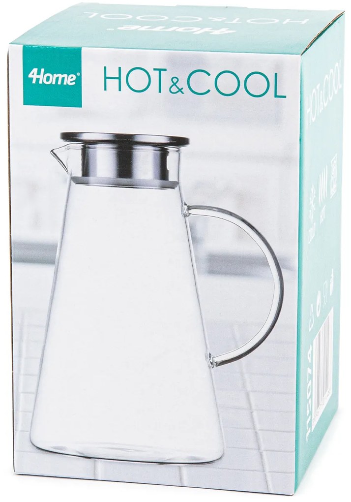 Carafă din sticlă 4Home cu capac Jug Hot&Cool, 1,8 l