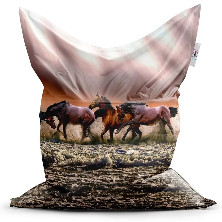 Sac de șezut Classic cai în apă - pentru copii, colorat