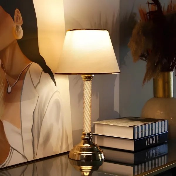 Lampă de masă AYD, 1xE27/40W/230V, bej/auriu