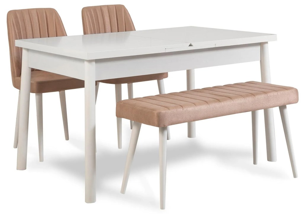 Set mobilier sufragerie Dobuse 2 (alb + piatră) (pentru 4 persoane). 1093786