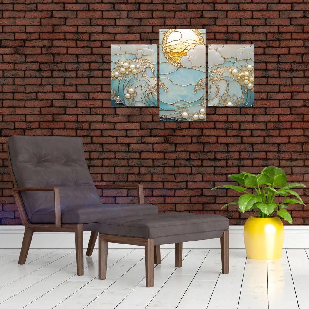 Tablou - Perle 3D în Ocean (90x60 cm)