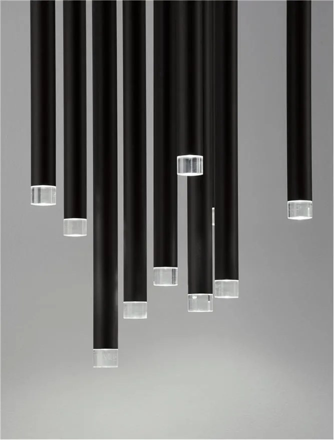 Lustra cu 10 pendule LED design tubular DANDIA