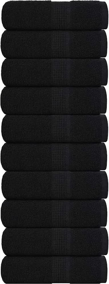 vidaXL Prosoape de oaspeți, FROGN, 10 buc., negru, 30x50 cm, 360 g/m²