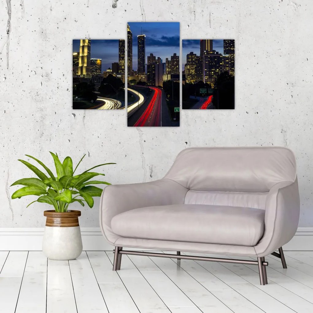 Tablou cu orașul nocturn (90x60 cm)