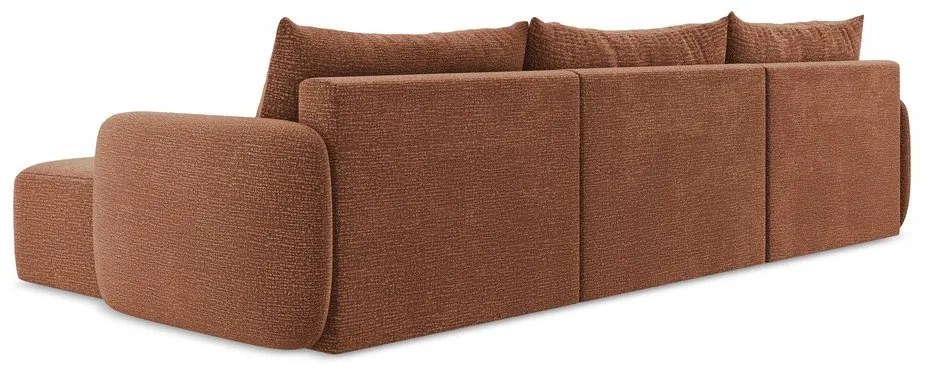 Colțar cărămiziu extensibil/cu spațiu de depozitare Kalena – Makamii