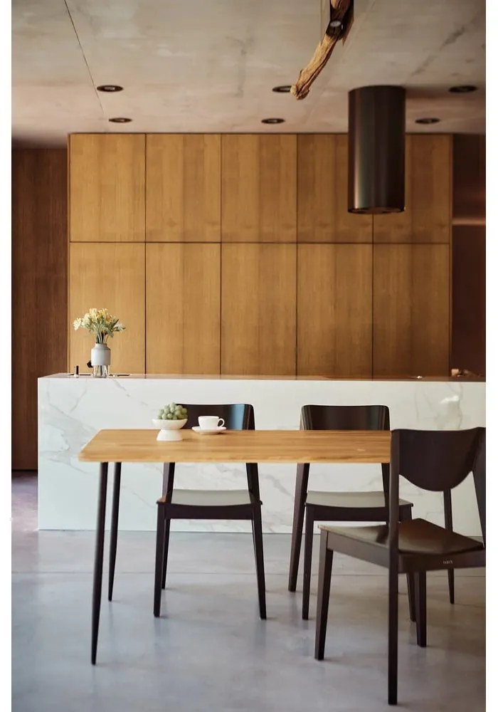 Masă dining din lemn de stejar 160x90 cm Kula – The Beds