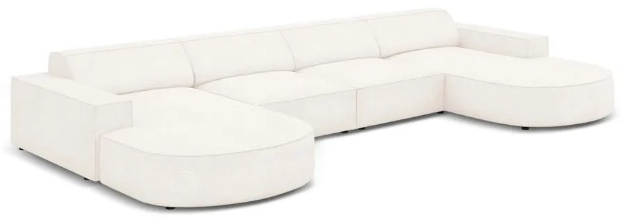 Colțar bej cu tapițerie bouclé (în formă de "U") Jodie – Micadoni Home