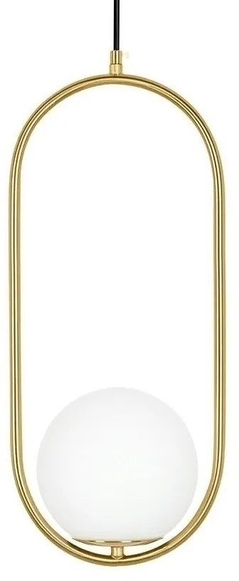 Lustra design miminalist, Metal auriu, Glob Sticla, AURELIA 50