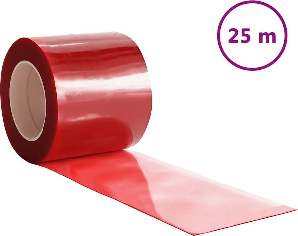 vidaXL Perdea pentru ușă, roșu, 200 mmx1,6 mm 25 m, PVC